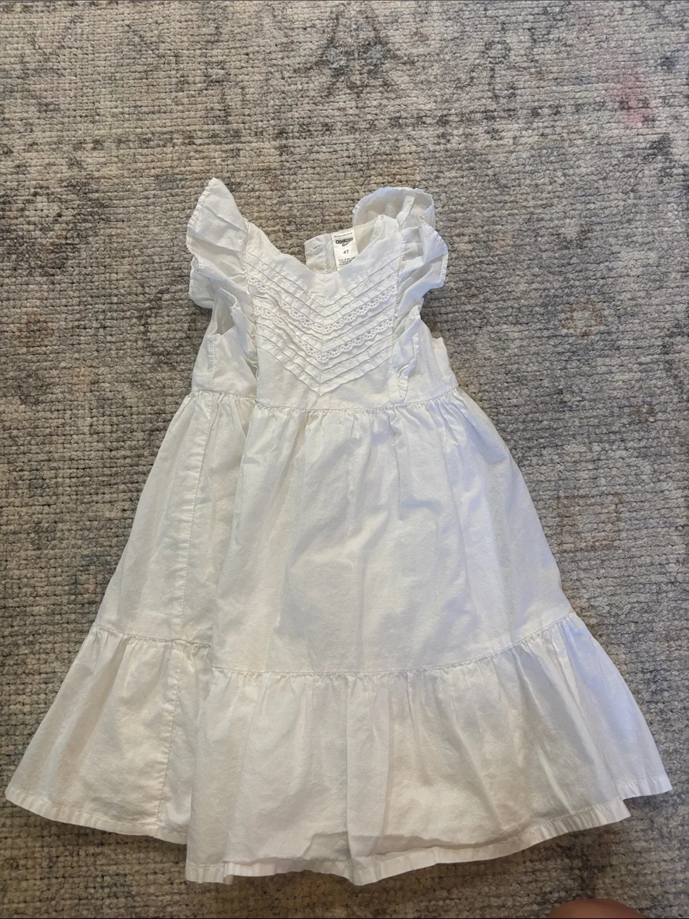 OshKosh B'gosh White Ruffled Cotton Dress for Girls